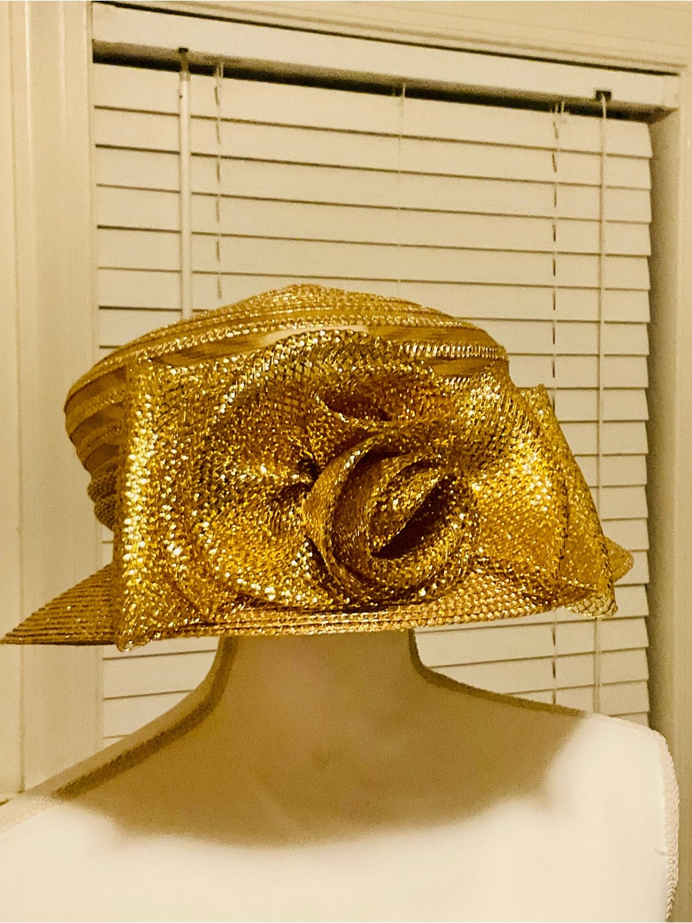 Gold Floral Accent Women's Dress Hat